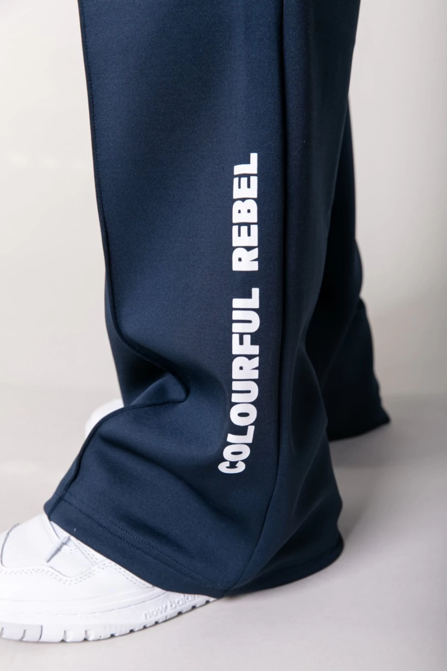 Colourful Rebel Women's Jiby Pintuck Pants in Dark Blue | High-Waist Slim Fit Trousers