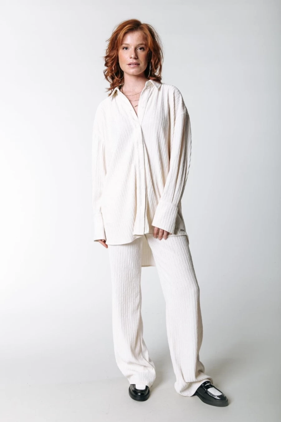 Colourful Rebel Women's Melody Pants in Off White | Stylish High-Waisted Trousers
