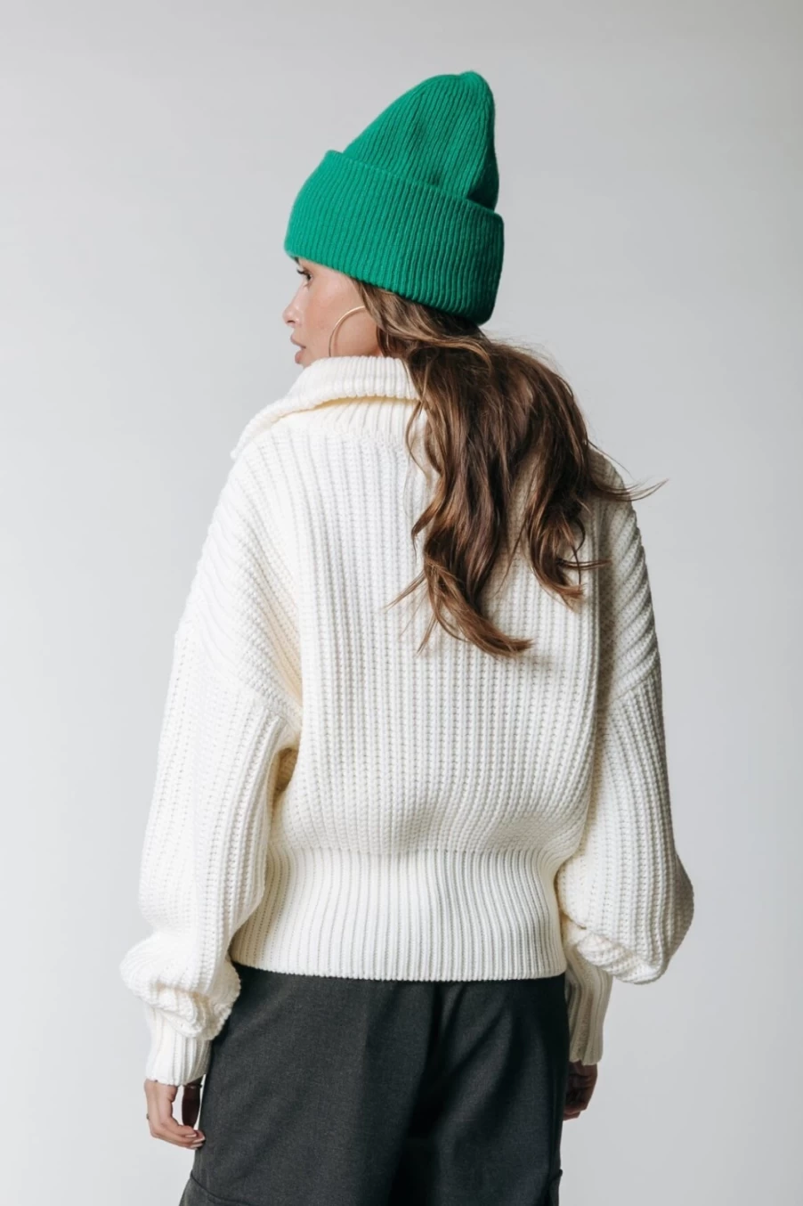Colourful Rebel Women's Yfke Knitwear Zip Pullover | Off White Sweater