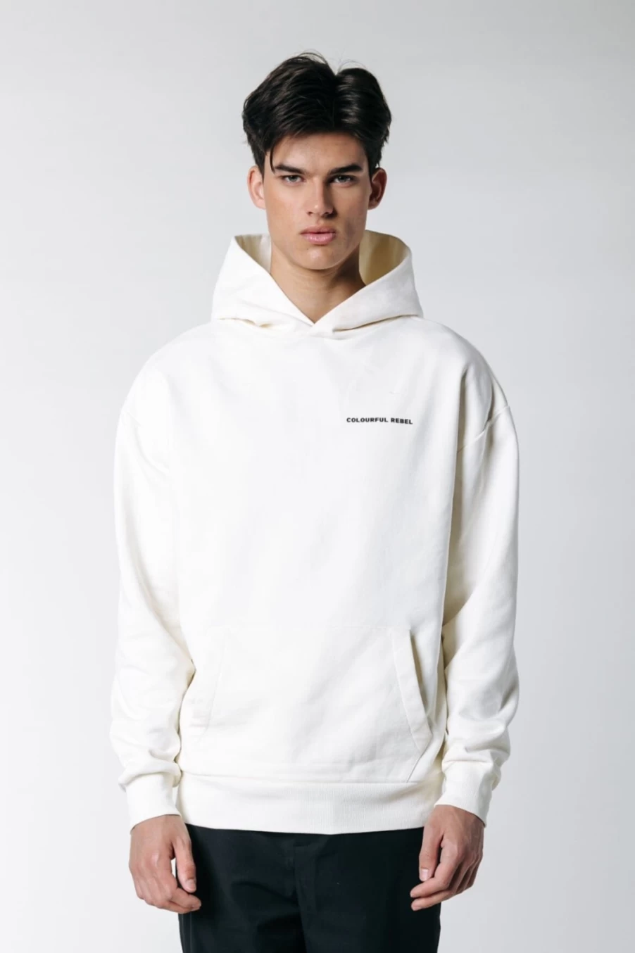 Colourful Rebel Men's Grow Clean Hoodie in Off White | Sustainable Streetwear